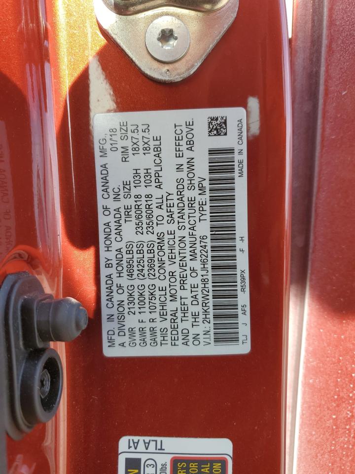 2HKRW2H81JH622476 HONDA CRV 2018