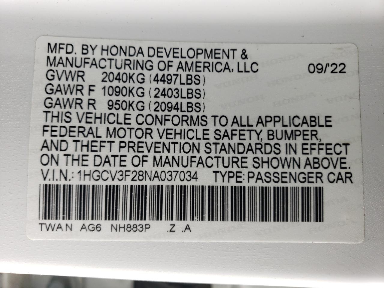 2022 Honda Accord - Image 12