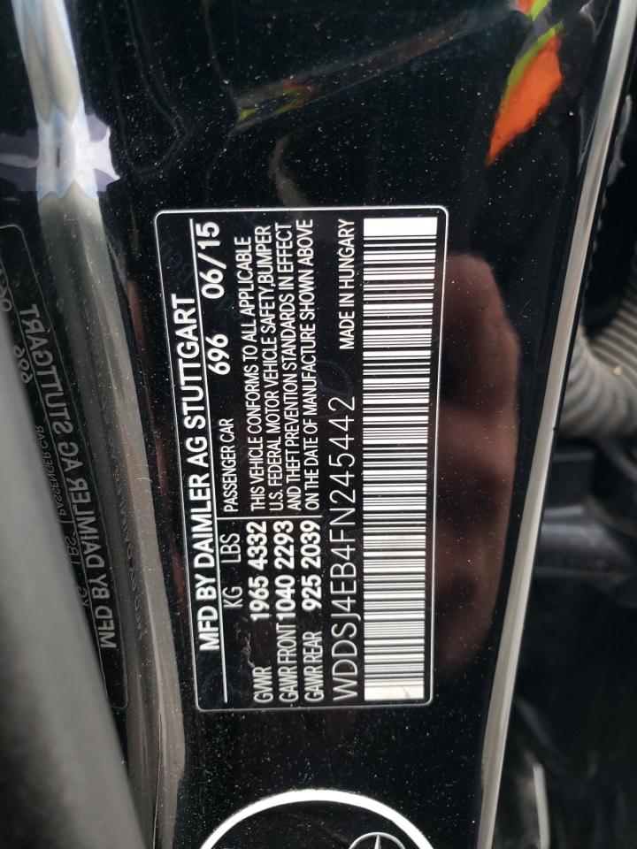 2015 Mercedes-Benz Cla 250 VIN: WDDSJ4EB4FN245442 Lot: 84538014