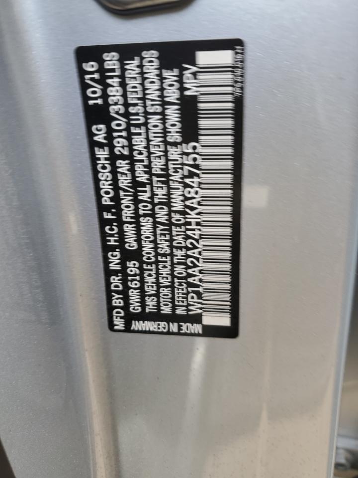 2017 Porsche Cayenne VIN: WP1AA2A24HKA84755 Lot: 83537524