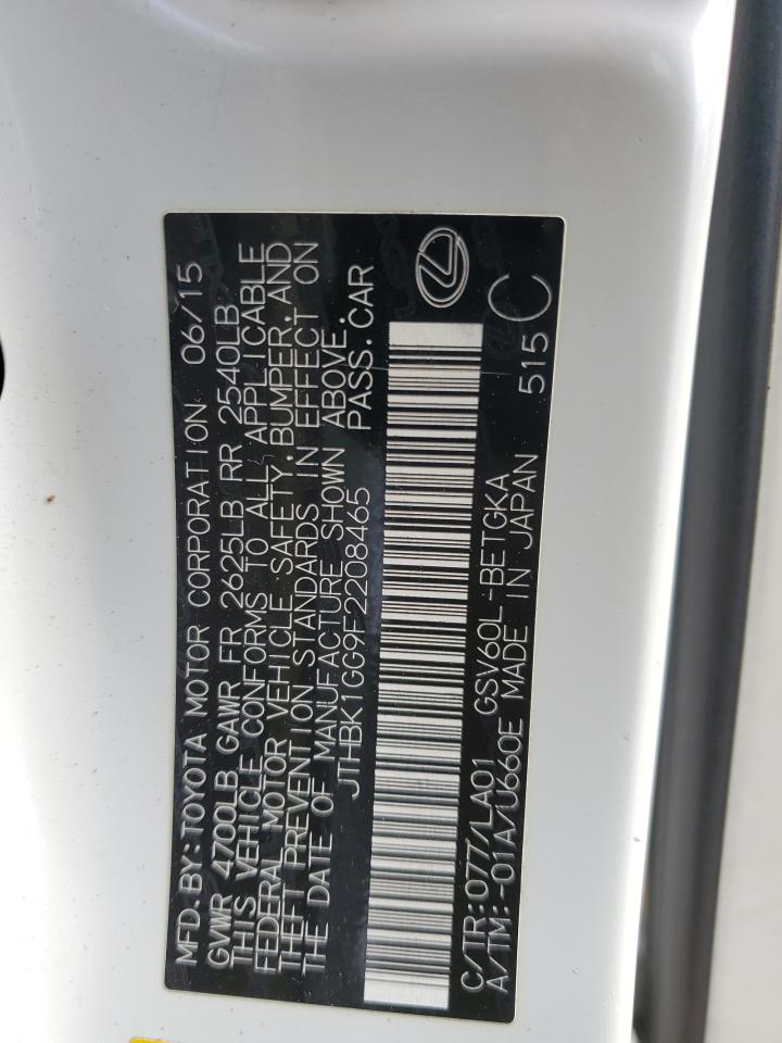 2015 Lexus Es 350 VIN: JTHBK1GG9F2208465 Lot: 84443634