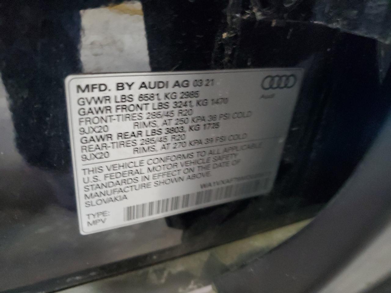 VIN WA1VXAF79MD035513 2021 AUDI Q7 no.13