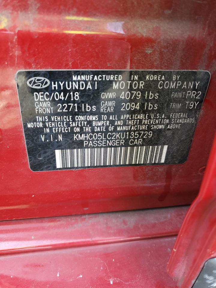 VIN KMHC05LC2KU135729 2019 HYUNDAI IONIQ no.12