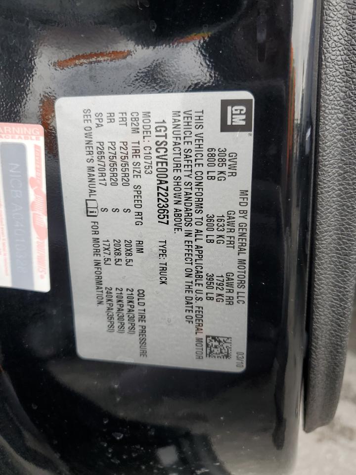 2010 GMC Sierra C1500 Sle VIN: 1GTSCVE00AZ223657 Lot: 85273024