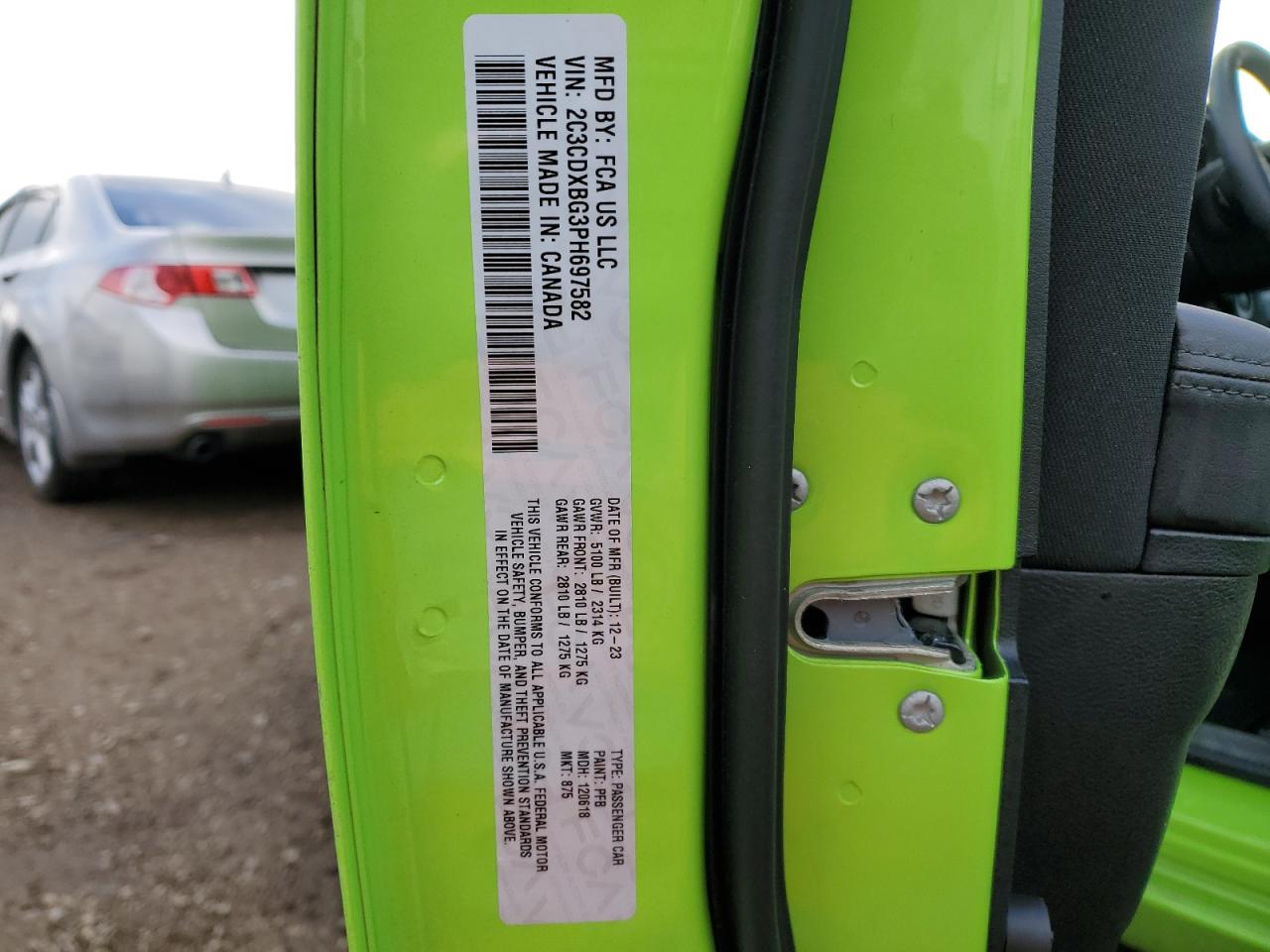 2023 Dodge Charger Sxt VIN: 2C3CDXBG3PH697582 Lot: 84750664