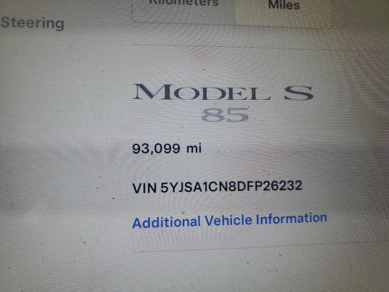 VIN 5YJSA1CN8DFP26232 2013 TESLA MODEL S no.9