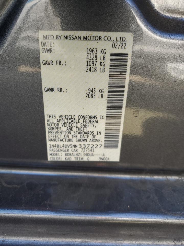 VIN 1N4BL4DV5NN337227 2022 NISSAN ALTIMA no.13