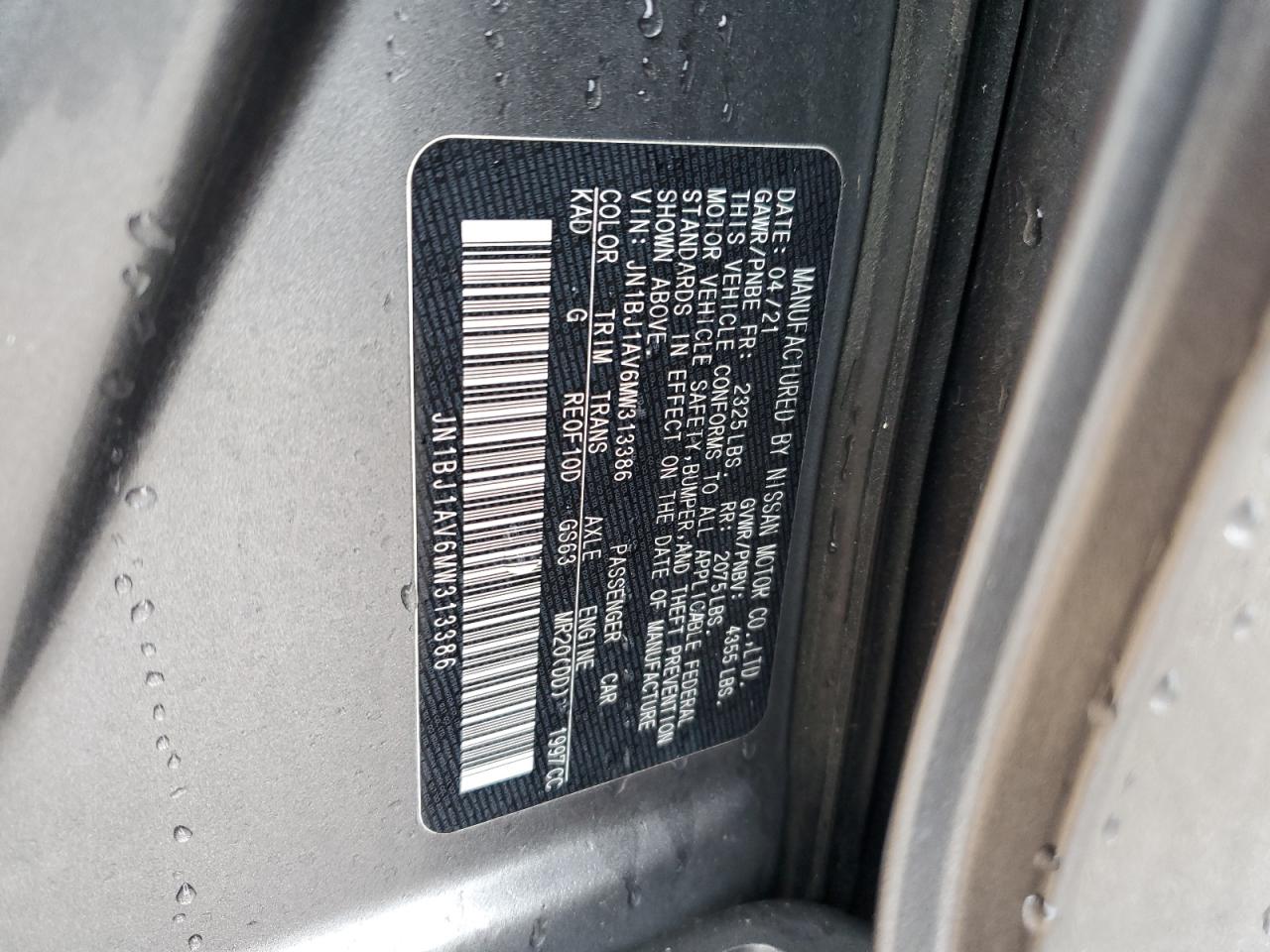 JN1BJ1AV6MW313386 NISSAN ROGUE 2021