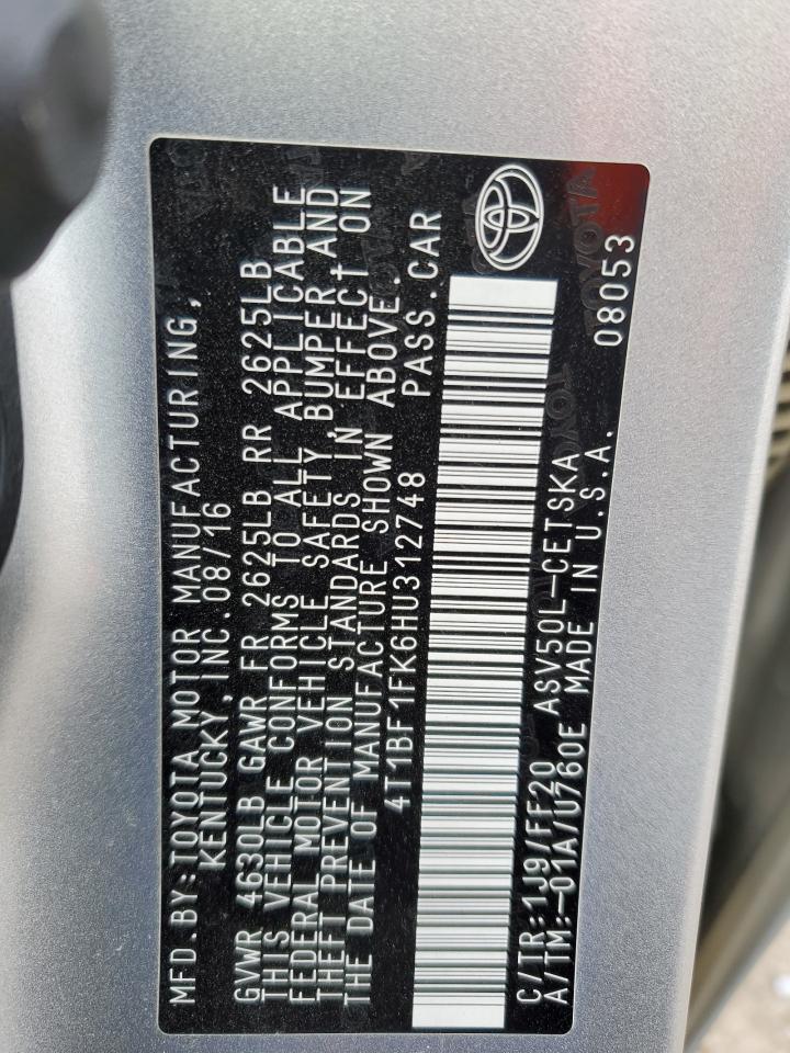 VIN 4T1BF1FK6HU312748 2017 TOYOTA CAMRY no.12