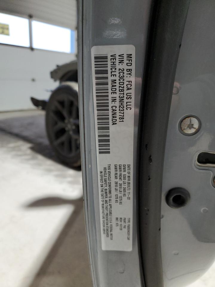 2022 Dodge Challenger R/T VIN: 2C3CDZBT3NH237781 Lot: 84898264