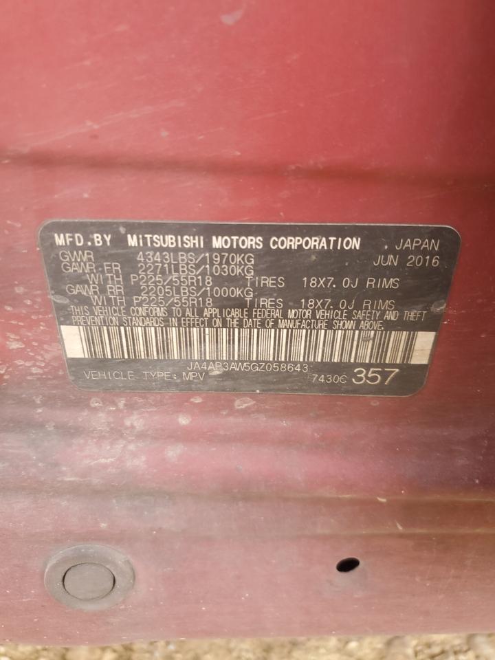 2016 Mitsubishi Outlander Sport Es VIN: JA4AP3AW5GZ058643 Lot: 53148925