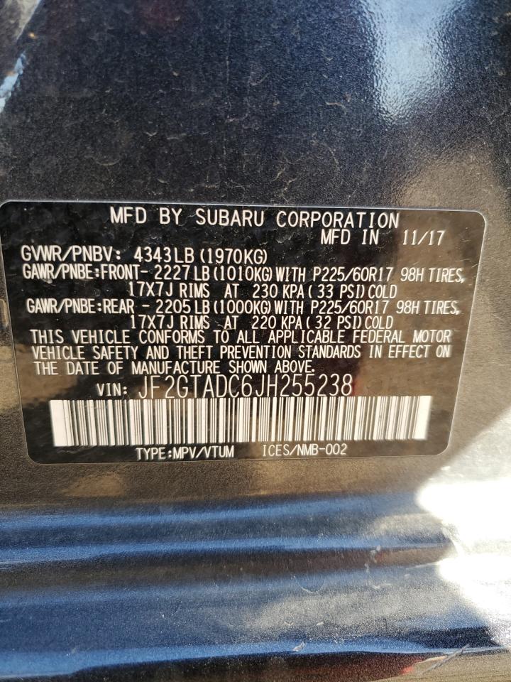 2018 Subaru Crosstrek Premium VIN: JF2GTADC6JH255238 Lot: 82778564