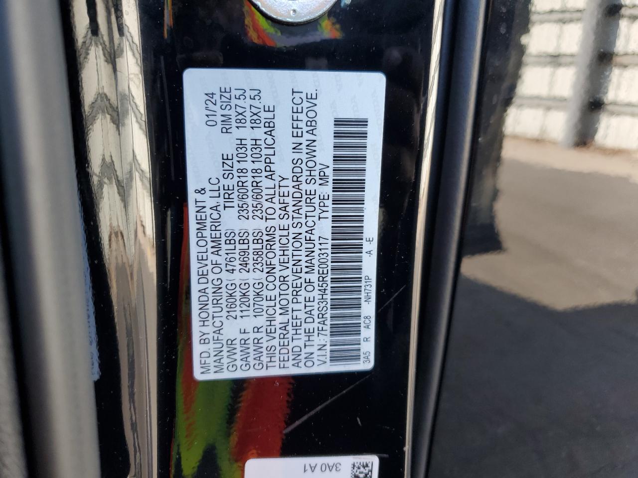 7FARS3H45RE003117 HONDA CRV 2024