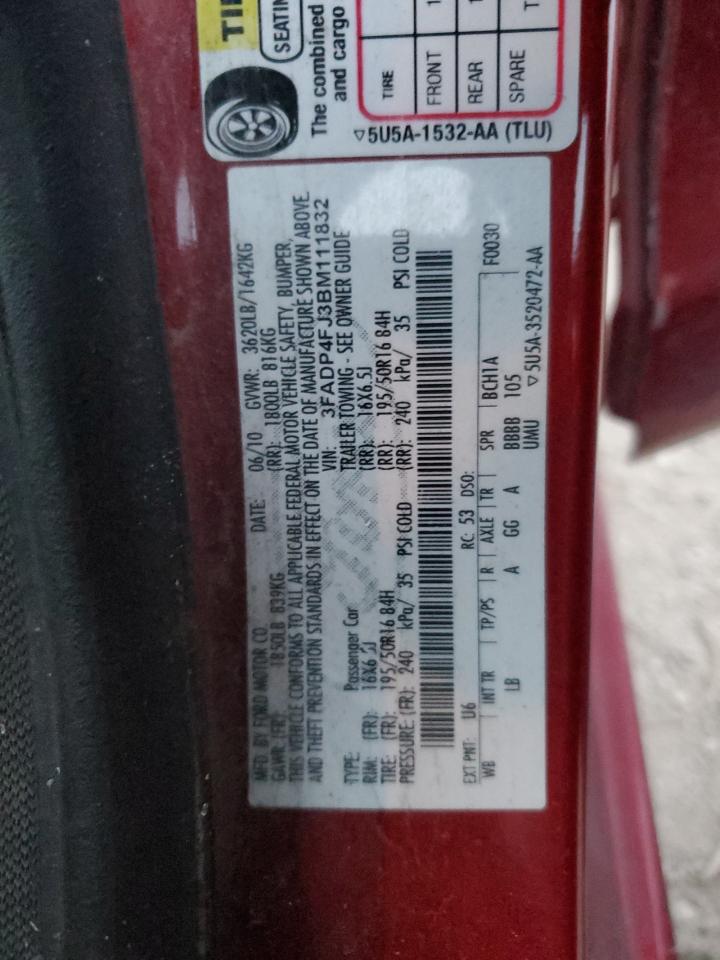 2011 Ford Fiesta Ses VIN: 3FADP4FJ3BM111832 Lot: 84539644