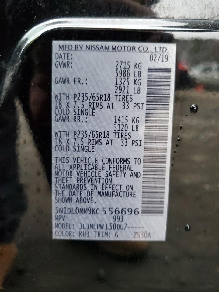 2019 Infiniti Qx60 Luxe VIN: 5N1DL0MM9KC556696 Lot: 85713694