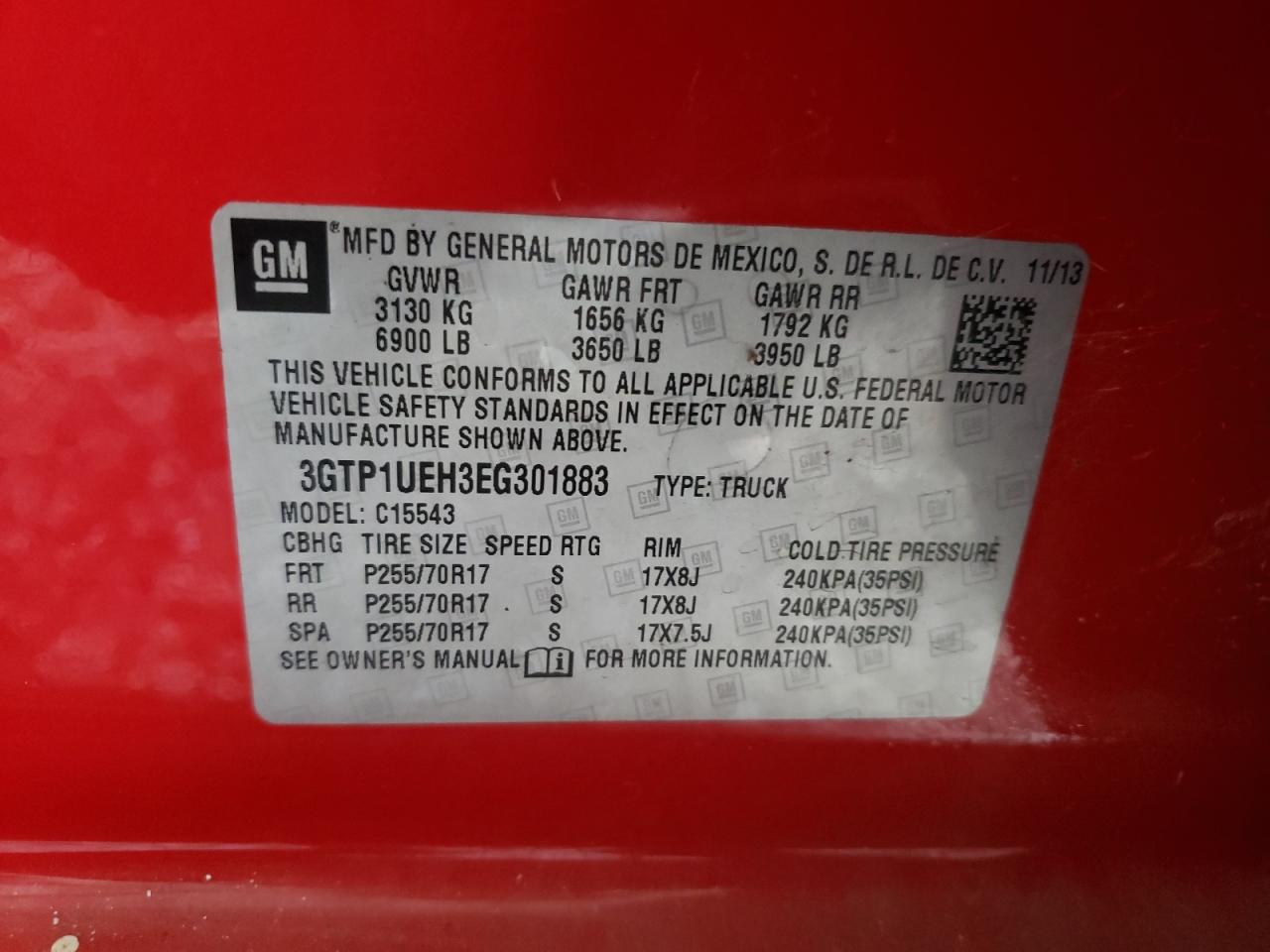 2014 GMC Sierra C1500 Sle VIN: 3GTP1UEH3EG301883 Lot: 83229604