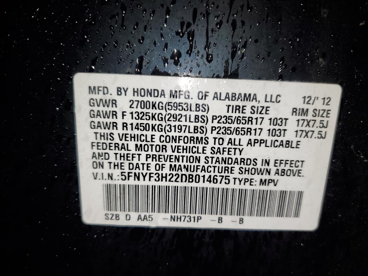 2013 Honda Pilot - Image 13
