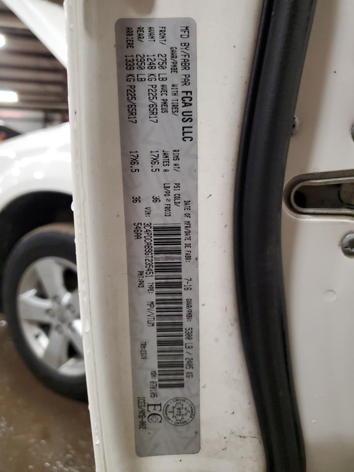 2016 Dodge Journey Se VIN: 3C4PDCAB9GT235451 Lot: 86563414