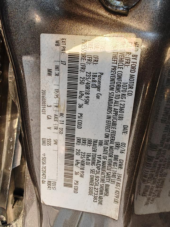1FADP3L92GL273383 - 2016 FORD FOCUS - #86680324