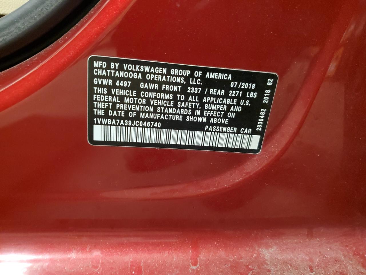2018 Volkswagen Passat - Image 12