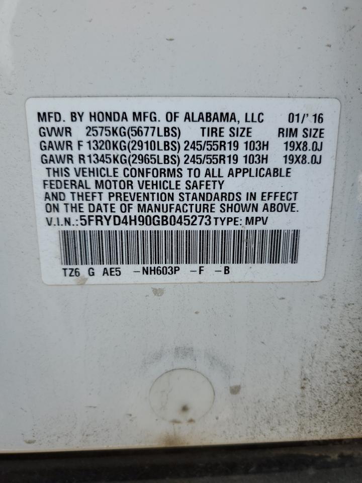 VIN 5FRYD4H90GB045273 2016 ACURA MDX no.13