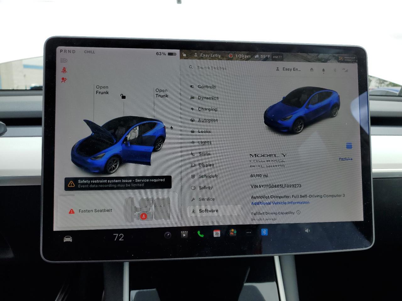 VIN 5YJYGDEE5LF023273 2020 TESLA MODEL Y no.9