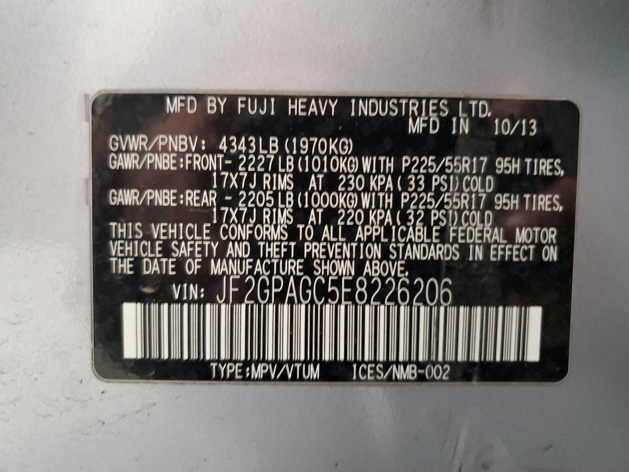 2014 Subaru Xv Crosstrek 2.0 Limited VIN: JF2GPAGC5E8226206 Lot: 84664964