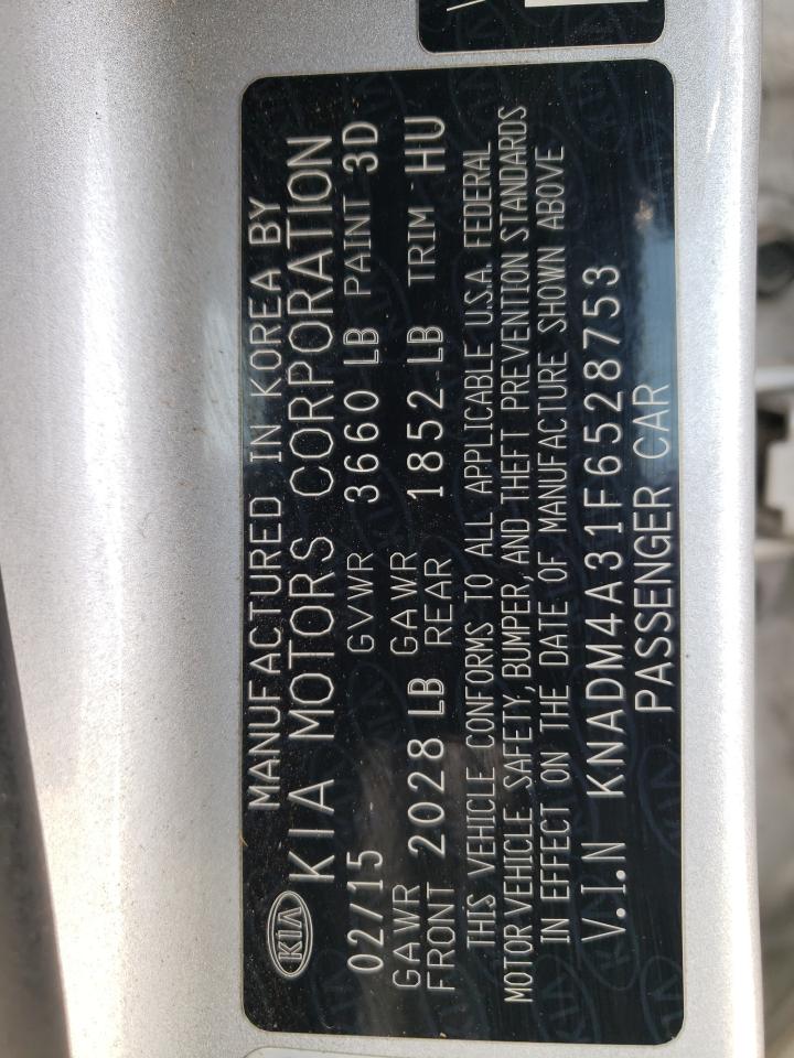 2015 Kia Rio Lx VIN: KNADM4A31F6528753 Lot: 83018084