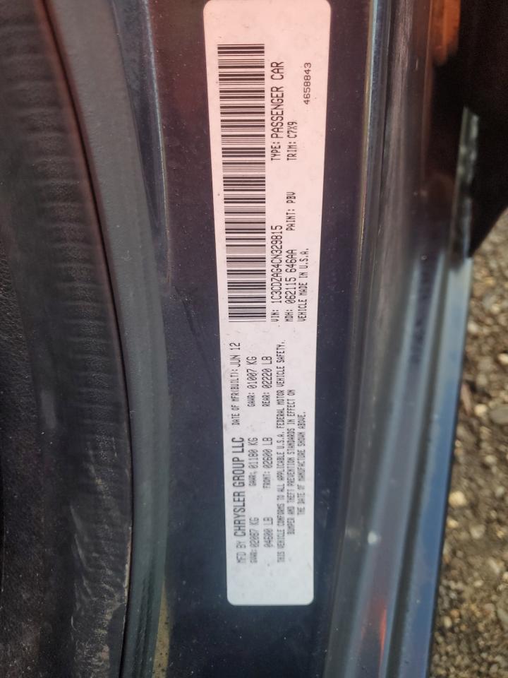 2012 Dodge Avenger Se VIN: 1C3CDZAG4CN329815 Lot: 85017764