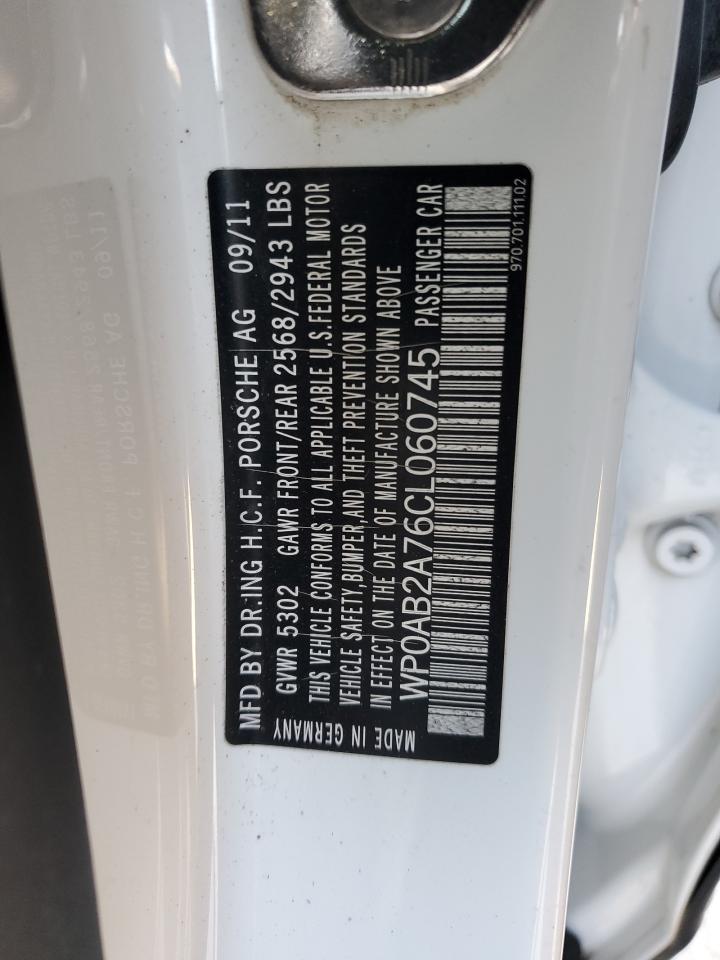 2012 Porsche Panamera S VIN: WP0AB2A76CL060745 Lot: 86213374