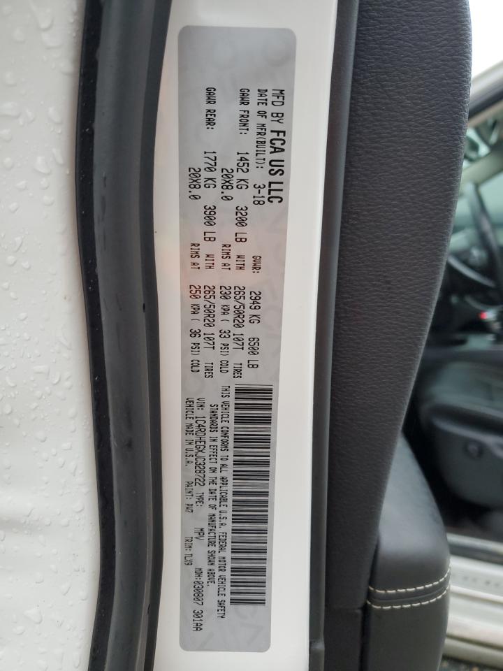 2018 Dodge Durango Citadel VIN: 1C4RDHEGXJC328722 Lot: 84651354