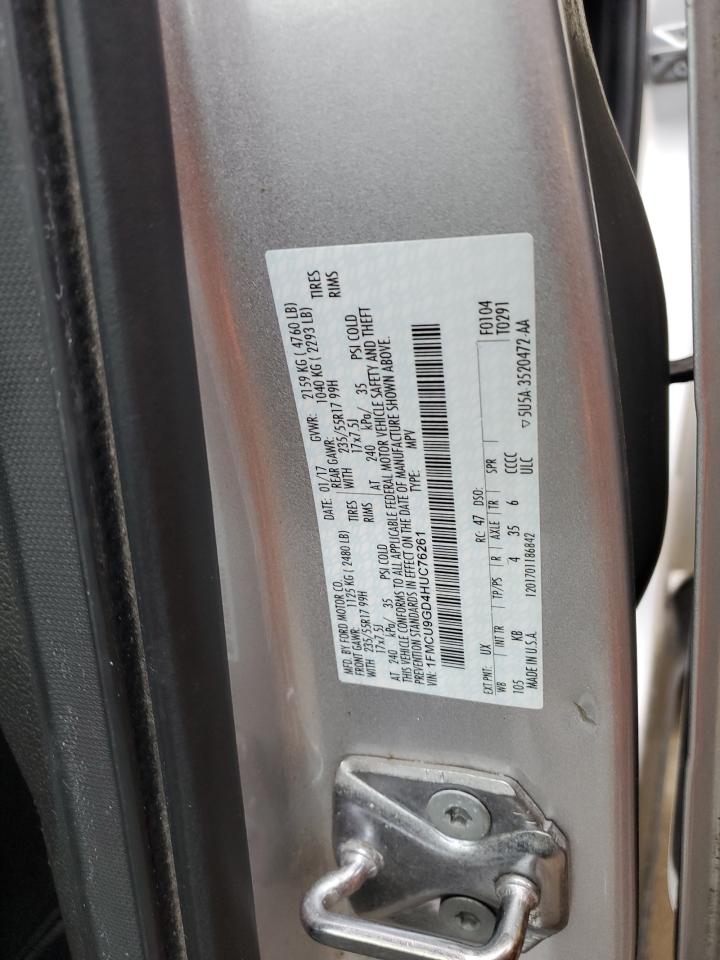 2017 Ford Escape Se VIN: 1FMCU9GD4HUC76261 Lot: 86147094