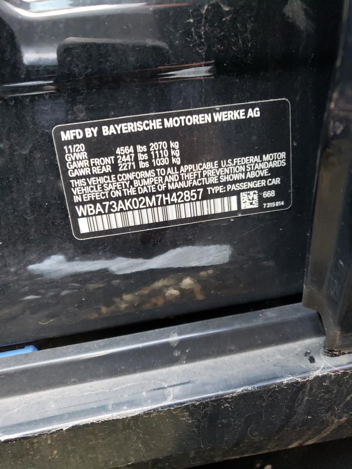 2021 BMW 228Xi VIN: WBA73AK02M7H4285 Lot: 85758544