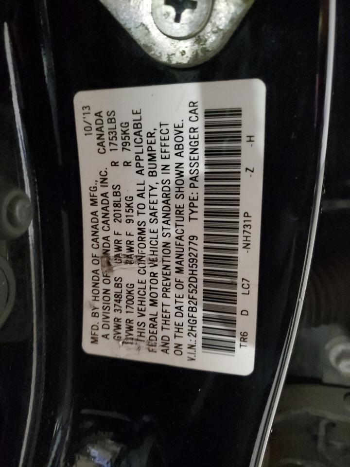 VIN 2HGFB2F52DH592779 2013 HONDA CIVIC no.13