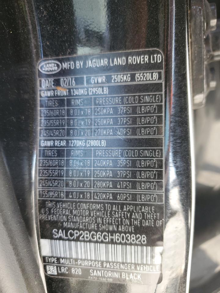 VIN SALCP2BG6GH603828 2016 LAND ROVER DISCOVERY no.14