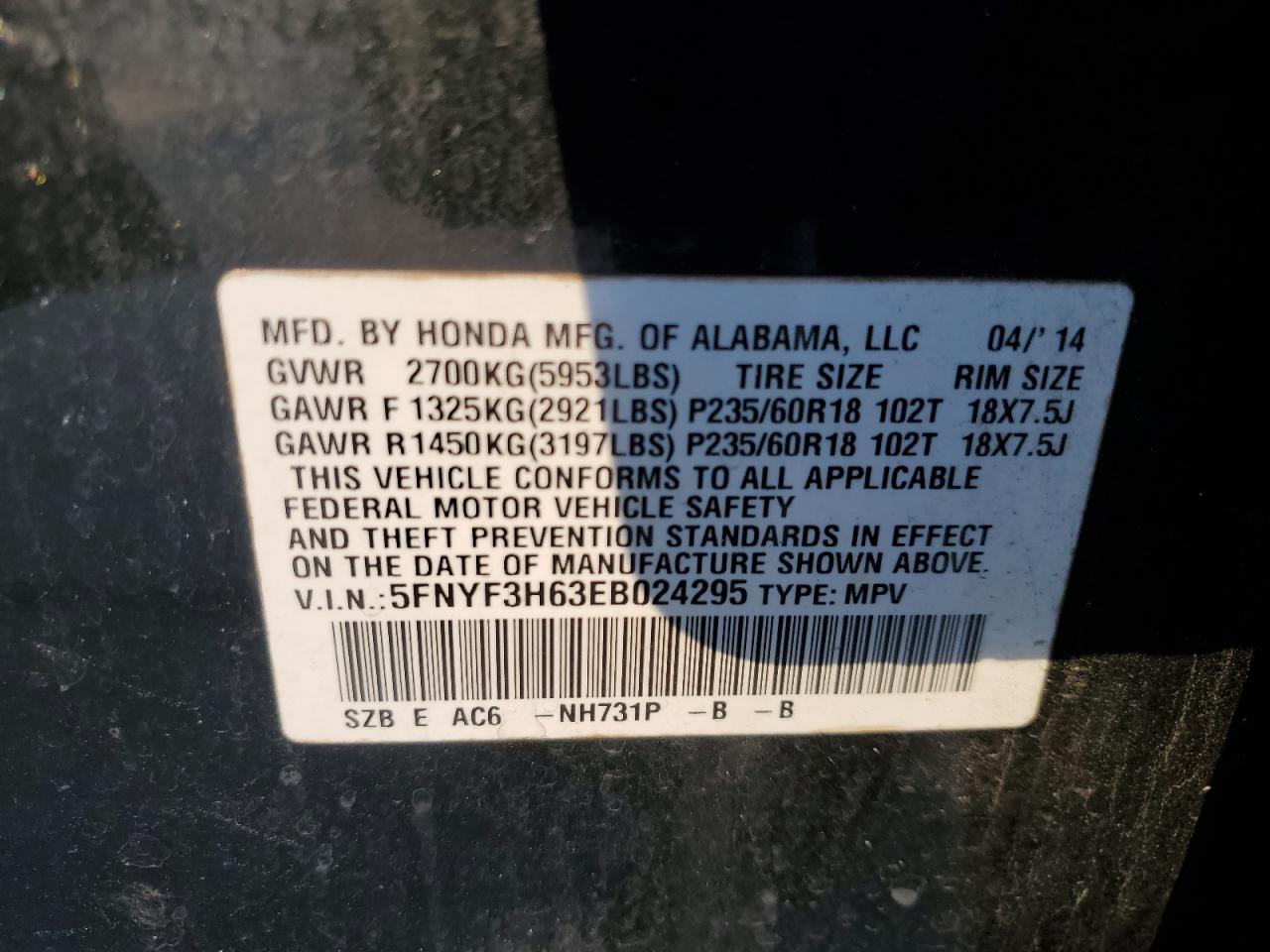 2014 Honda Pilot - Image 14