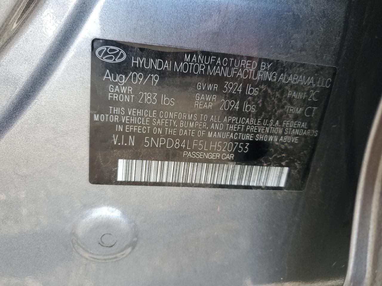 VIN 5NPD84LF5LH520753 2020 HYUNDAI ELANTRA no.12