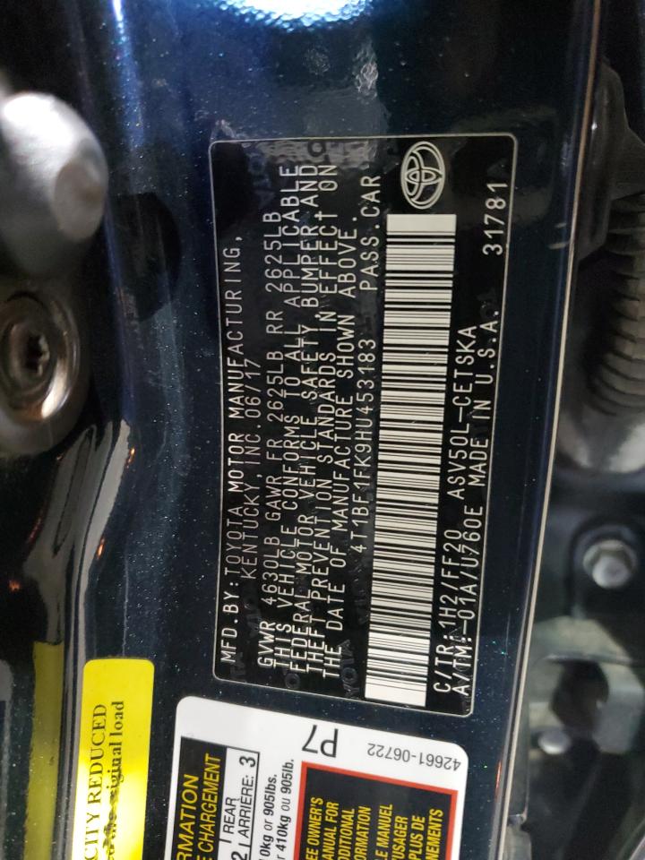 VIN 4T1BF1FK9HU453183 2017 TOYOTA CAMRY no.12