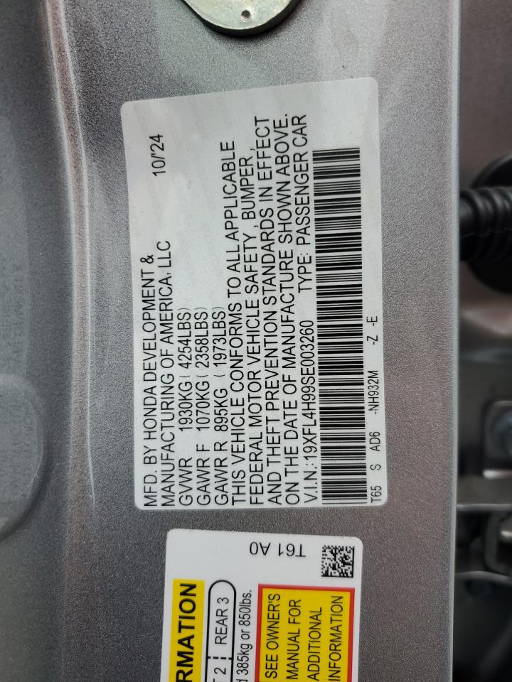 VIN 19XFL4H99SE003260 2025 HONDA CIVIC no.13