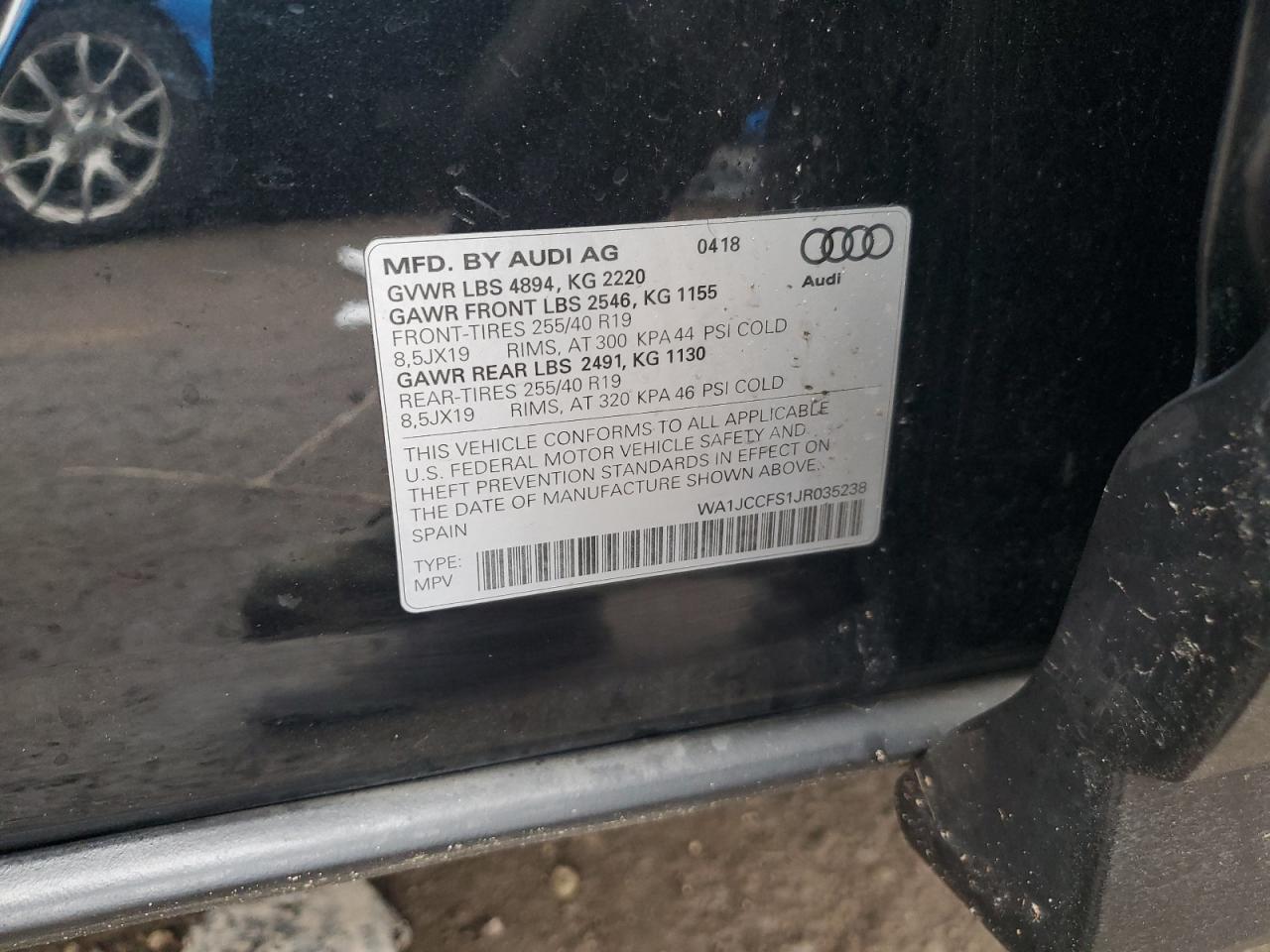 2018 Audi Q3 Premium Plus VIN: WA1JCCFS1JR035238 Lot: 86356964