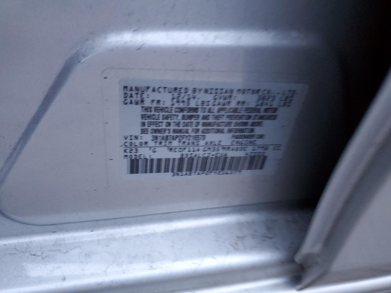 VIN 3N1AB7AP2FY216579 2015 NISSAN SENTRA no.12