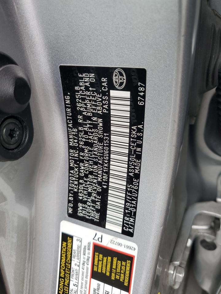 VIN 4T1BF1FK4GU601531 2016 TOYOTA CAMRY no.12