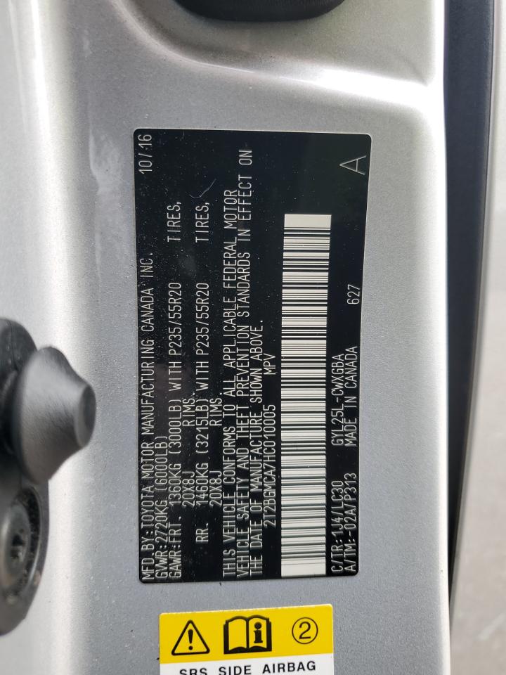 2017 Lexus Rx 450H Base VIN: 2T2BGMCA7HC010005 Lot: 84461814