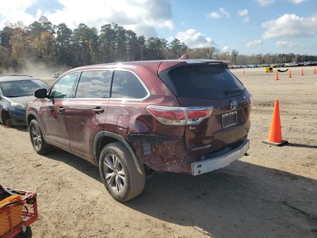  TOYOTA HIGHLANDER 2015 Бургунди