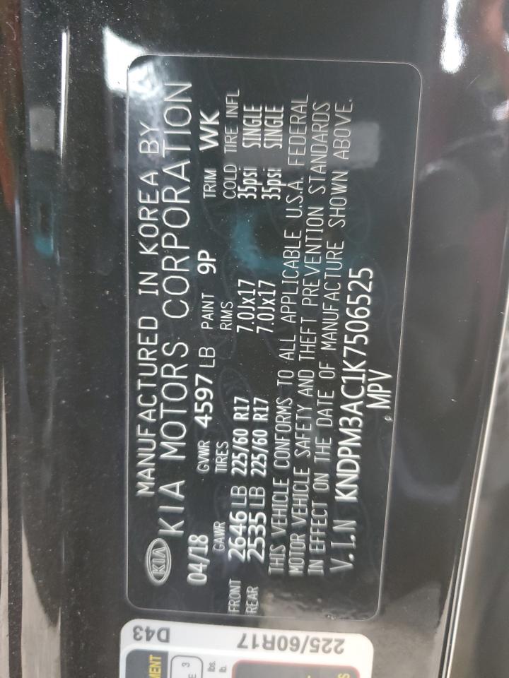 2019 Kia Sportage Lx VIN: KNDPM3AC1K7506525 Lot: 86249794