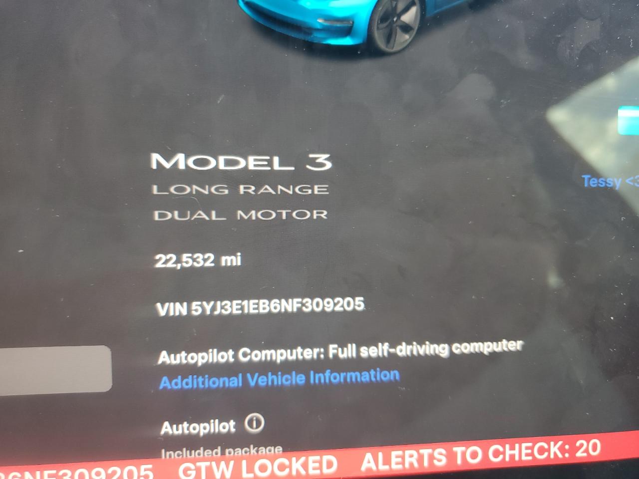 2022 Tesla Model 3 VIN: 5YJ3E1EB6NF309205 Lot: 85508154