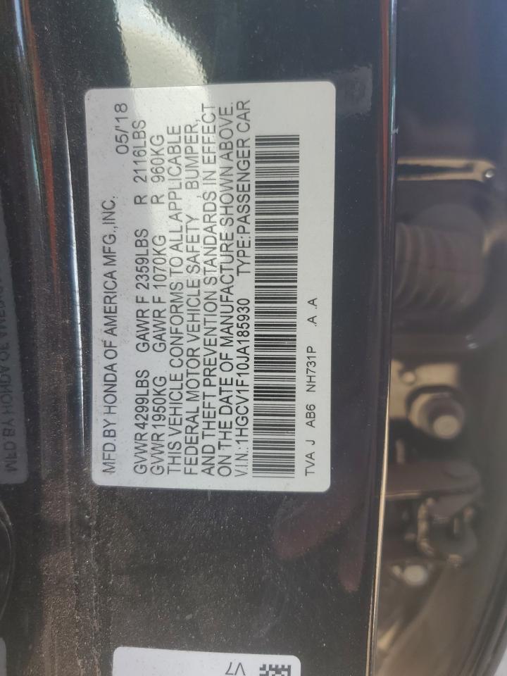 VIN 1HGCV1F10JA185930 2018 HONDA ACCORD no.13