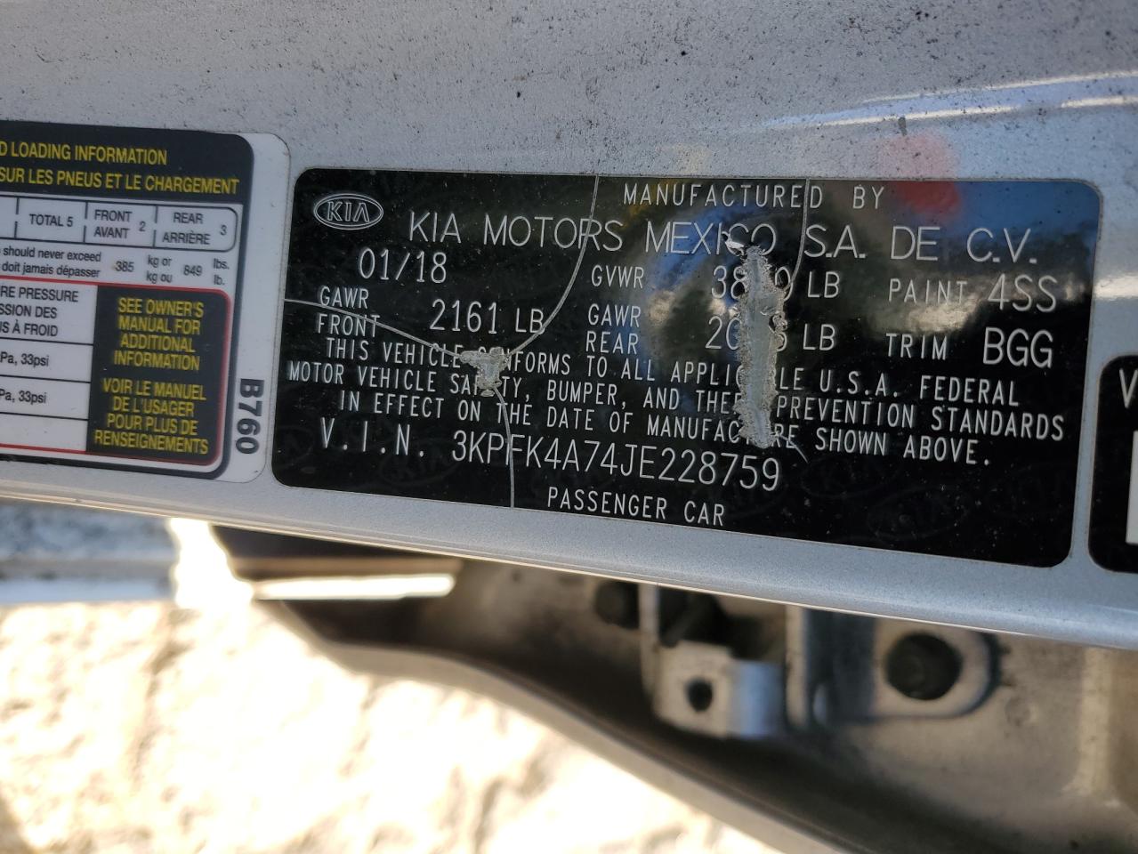 2018 Kia Forte Lx VIN: 3KPFK4A74JE228759 Lot: 79836434