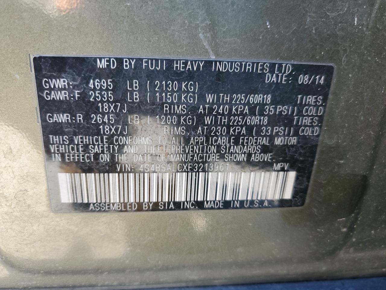 2015 Subaru Outback - Image 13