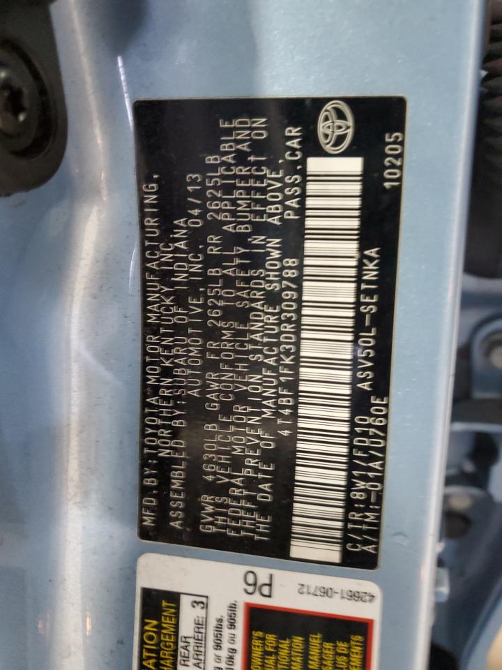 VIN 4T4BF1FK3DR309788 2013 TOYOTA CAMRY no.13